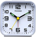 Peakeep 3D Numbers No Tick-Tock Analog Alarm Clock by PEAKEEP