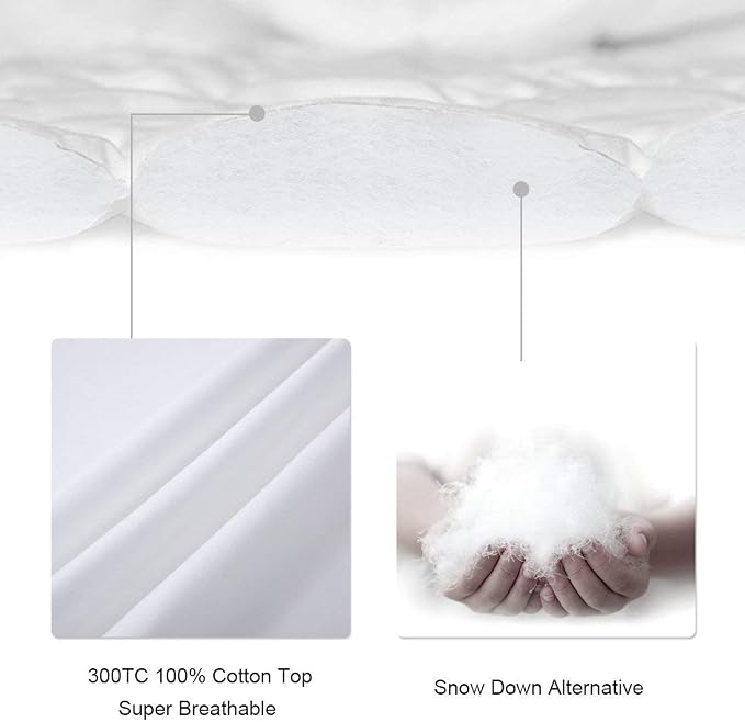 LEISURE TOWN Cotton Mattress Pad California King Fitted Quilted Mattress Cover - Image 3