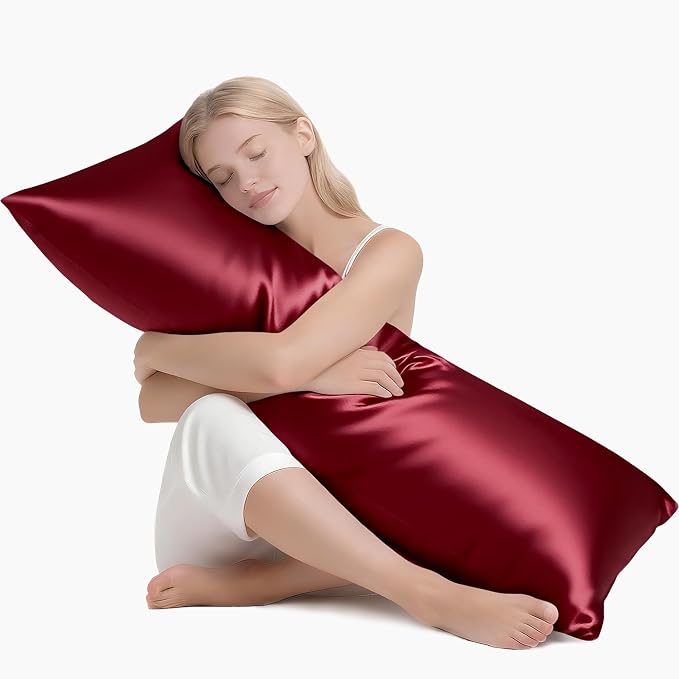 MR&HM Satin Body Pillow Cover, Soft and Breathable Body Pillow Case by MRHM
