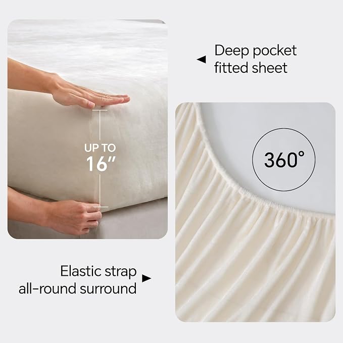 BEDELITE Flannel Sheets Twin Size White - Image 4