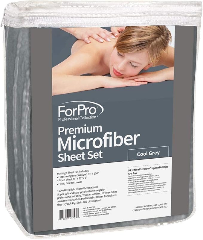 ForPro Professional Collection Premium Microfiber 3-Piece Massage Sheet Set - Image 2