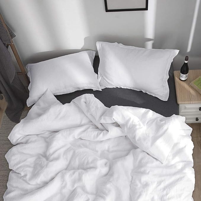 Simple&Opulence 100% Linen Duvet Cover Set 3pcs Basic Style Natural French - Image 7