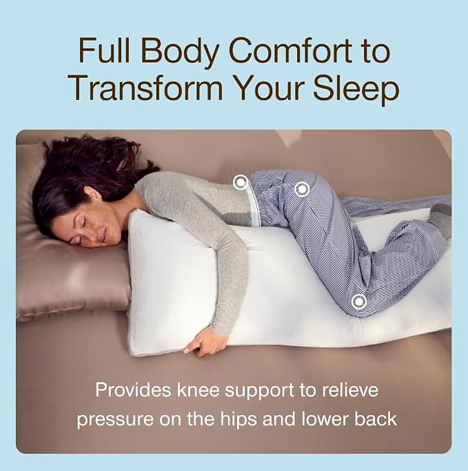 Coop Home Goods Cool+ Adjustable Cooling Body Pillow, Cooling Gel Memory Foam & - Image 5