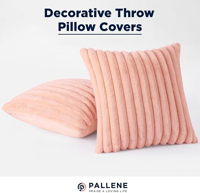 Pallene Faux Fur Plush Throw Pillow Covers 22x22 Set of 2, Luxury Soft Fluffy - Image 6