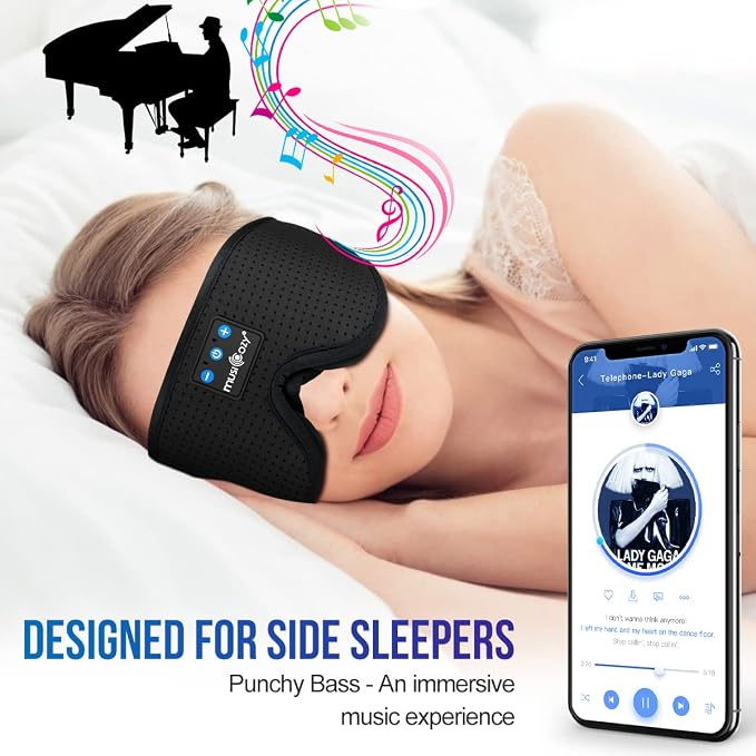 MUSICOZY 3D Bluetooth 5.4 Sleep Headphones, Breathable Wireless Music Eye Mask - Image 5