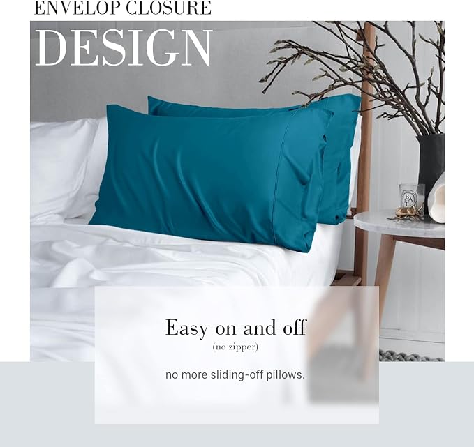 WishSmile Cooling Queen Pillow Cases Set of 2 Breathable Cool Silky Soft Rayon - Image 4