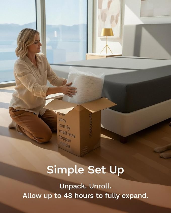 ViscoSoft 4 Inch Memory Foam Mattress Topper Full - Image 7