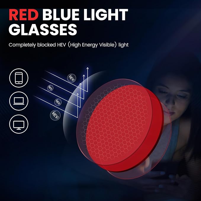 Eyekepper Red Lens Blue Light Glasses Men, Fitover Blue Light Blocking Glasses - Image 2