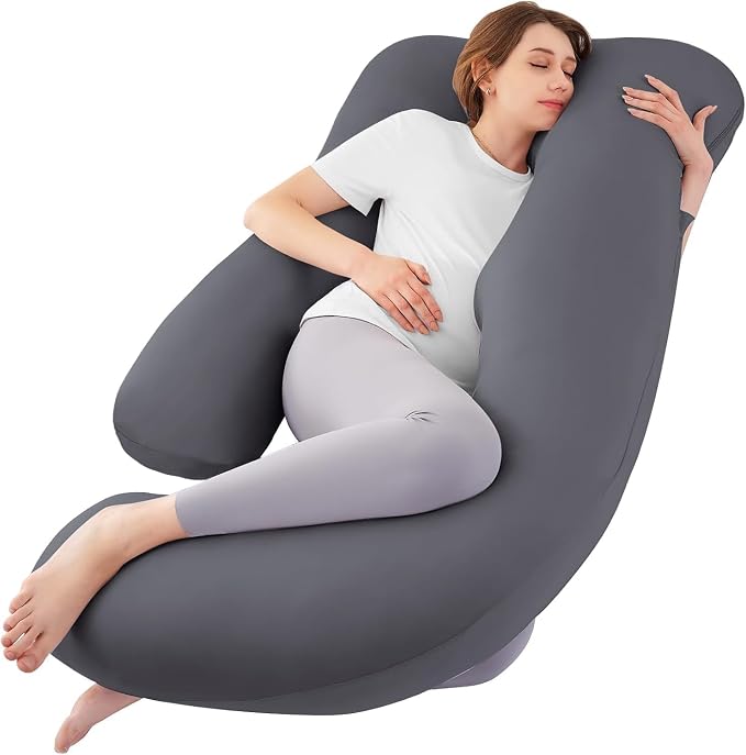 Sasttie Pregnancy Pillows for Sleeping, Jumbo U Shaped Cooling Full Body Pillow by SASTTIE