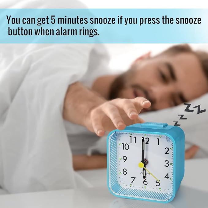 Lamisola Small Battery Operated Analog Alarm Clock - Image 4