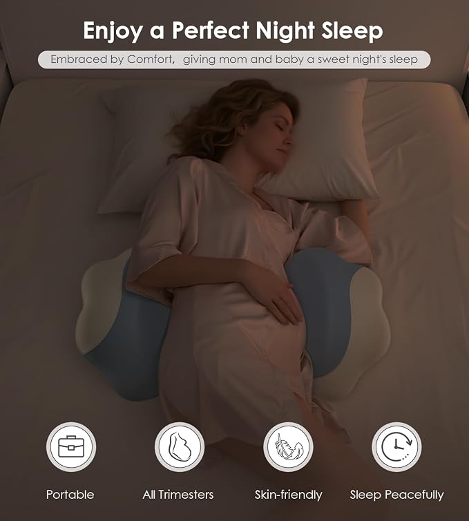 Pregnancy Pillows for Sleeping, Memory Foam Maternity Pillow Support for Back - Image 7