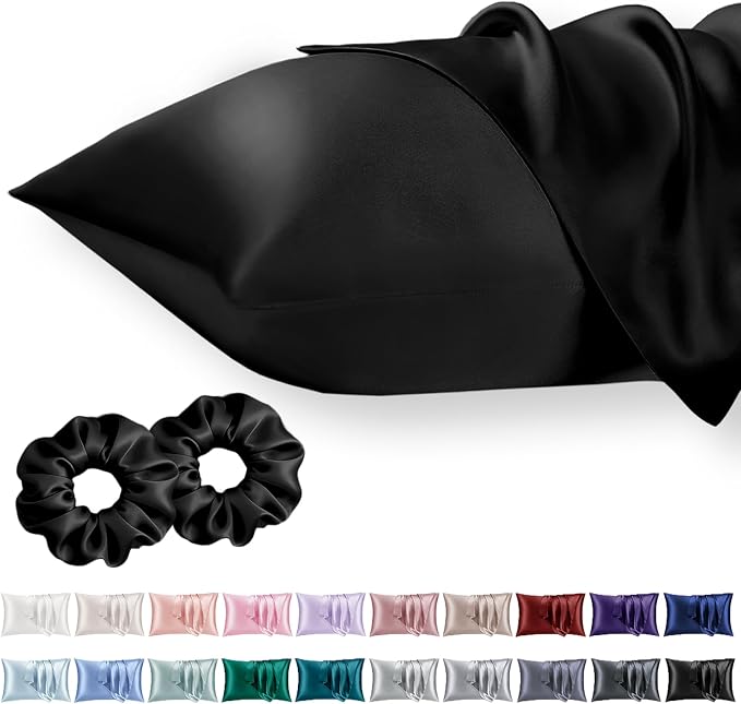 Queen Satin Pillowcase for Hair 2pc, Similar to Silk Pillow Cases, Easier Care by Vielit