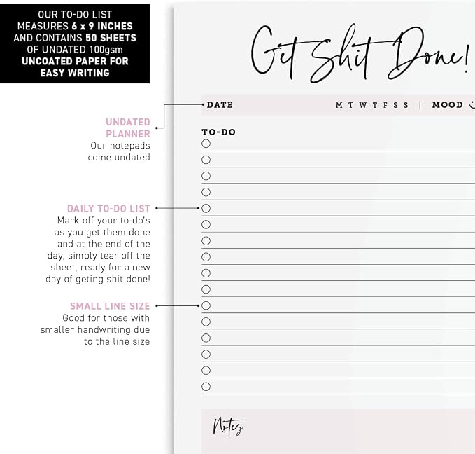 CARDAMONOLY Daily to Do List Notepad - Image 3