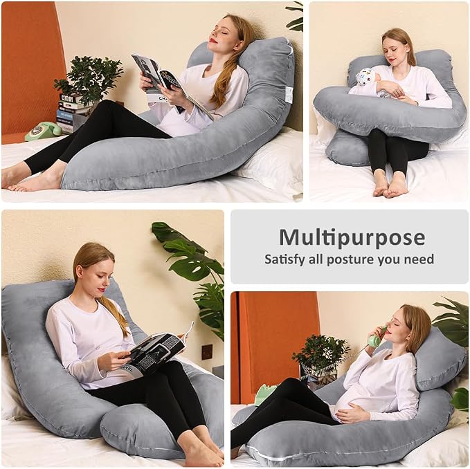 Chilling Home Memory Foam Pregnancy Pillow, J Shape Pregnancy Pillows - Image 4