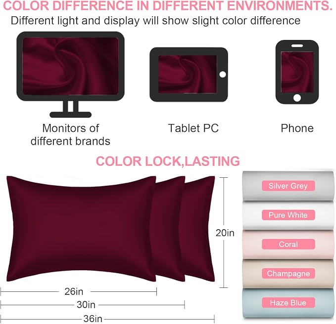 Silk Pillow Cases 2 Pack Queen Size - Image 7