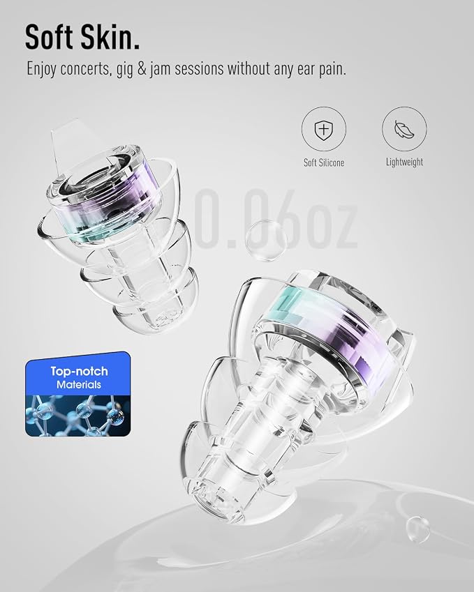 Hearprotek Concert Ear Plugs, 2 Pairs Reusable High Fidelity Musician Ear Plugs - Image 4