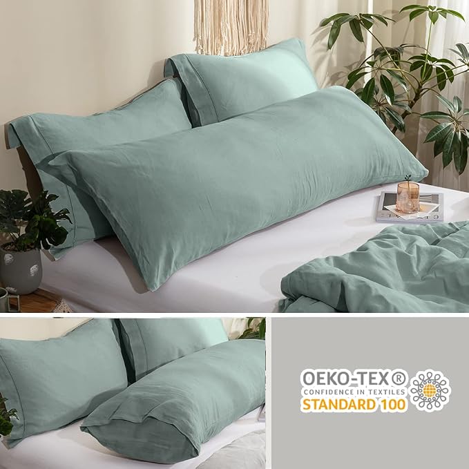 Simple&Opulence Body Pillow Cover 20" x 54", 100% Pure Linen, Ultra Soft and - Image 5