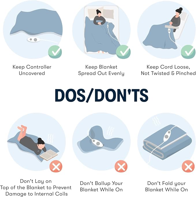 Serta Luxuriously Soft Plush Electric Blanket Fast Heating Cozy Cover, Safety - Image 5