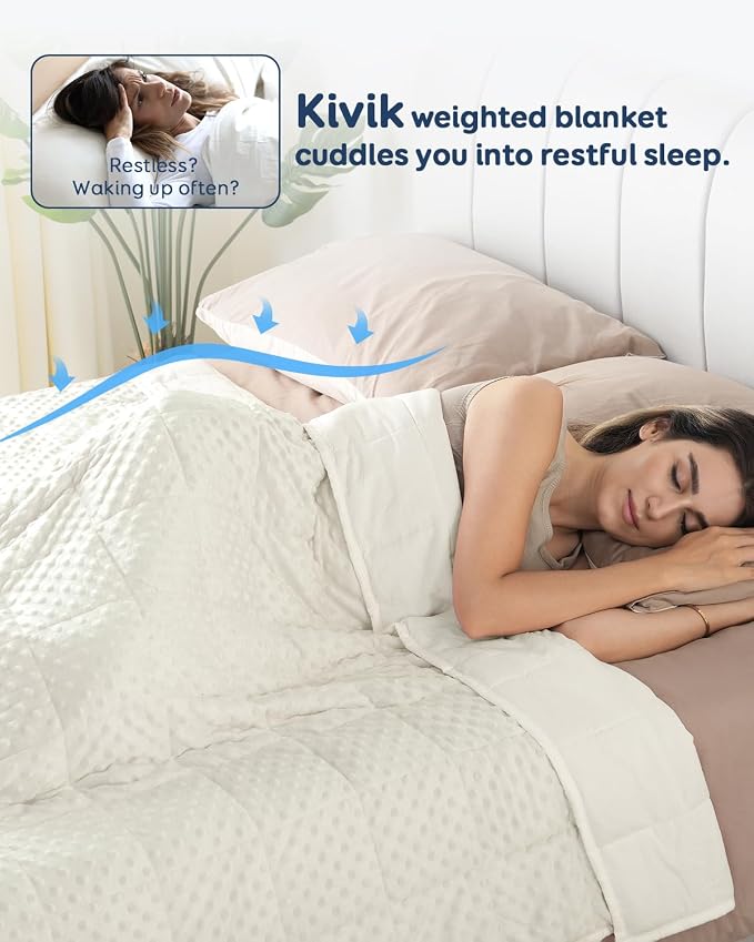 Kivik Adults Weighted Blanket, 15lbs Weight Washable Blankets, Soft Minky Heavy - Image 2