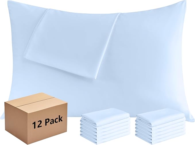 Pillowcases Standard 12 Pack, 20x26 Pillow Cases by Culve