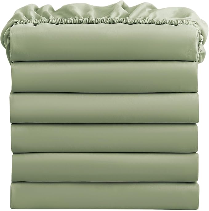 FreshCulture Full Fitted Sheets, Bulk Pack of 6, Deep Pocket, Soft Microfiber by FreshCulture