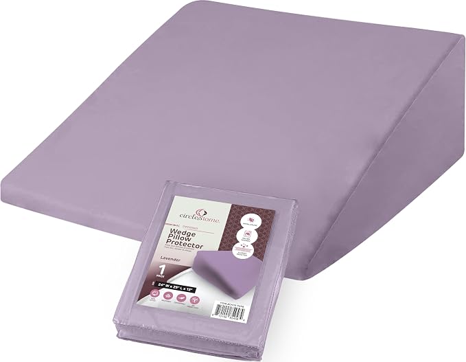 CirclesHome Wedge Pillow Cover 100% Cotton, Zippered Wedge Pillow Case Protector by CirclesHome