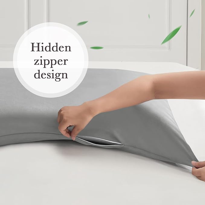Curved Pillow Case King Size, Side Sleeper Pillow Cases Cover Cooling Rayon - Image 6