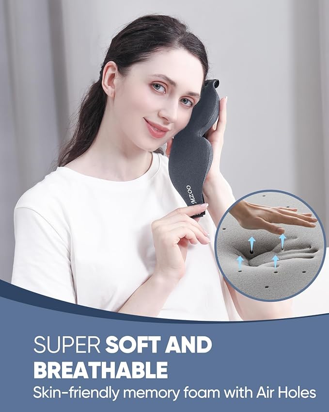 MZOO Luxury Sleep Eye Mask for Side Sleeper Men Women, Zero Eye Pressure 3D - Image 5