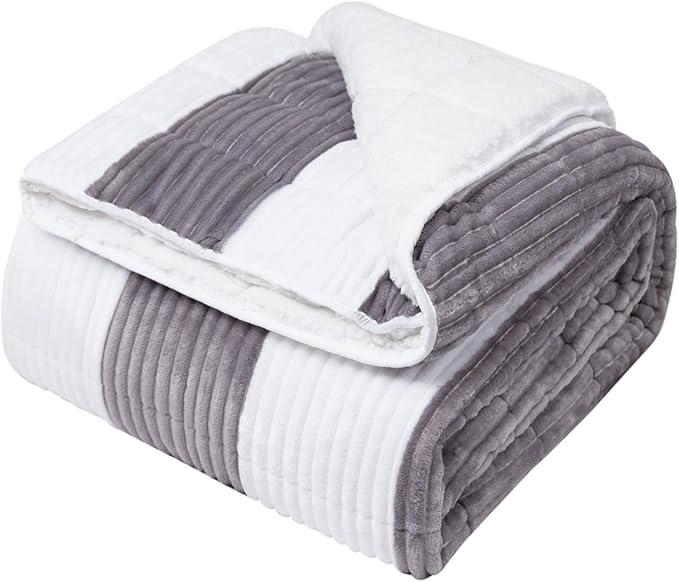 Sherpa Weighted Blanket for Adults 15lbs, Twin Full Size Fuzzy Heavy Throw by BETU