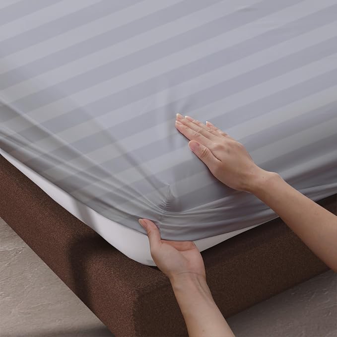 2-Pack 100% Egyptian Cotton Fitted Sheet TwinXL Size, 600 Thread Count Cotton - Image 6