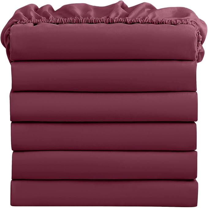 FreshCulture Twin Fitted Sheets, Bulk Pack of 6, Deep Pocket, Soft Microfiber by FreshCulture