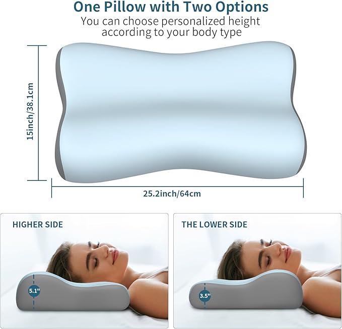 Cervical Neck Pillow, Contour Memory Foam Pillows - Image 5