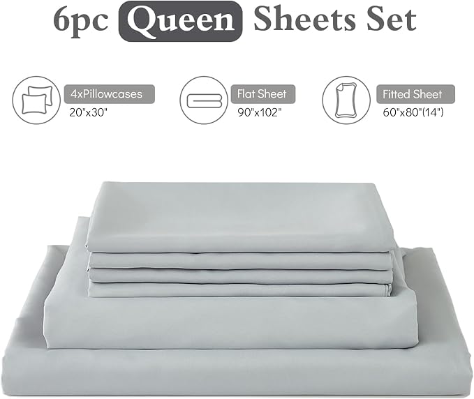 ILAVANDE Queen Sheets Set 6 Piece, Hotel Luxury Super Soft 1800 Series - Image 7