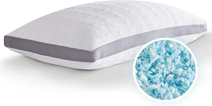 Meoflaw Cooling Queen Size Pillow, Shredded Memory Foam, Supports Back & Side by Meoflaw
