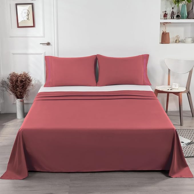 Lirex White Twin Flat Sheet Only, Ultra Soft & Breathable Brushed 1800 - Image 5