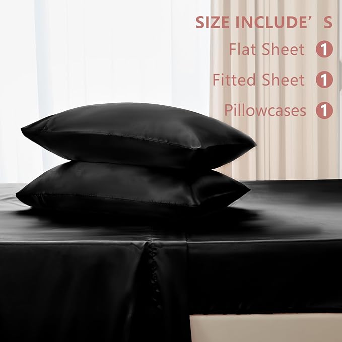 CozyLux Satin Sheets Twin Sheet Set - Image 6