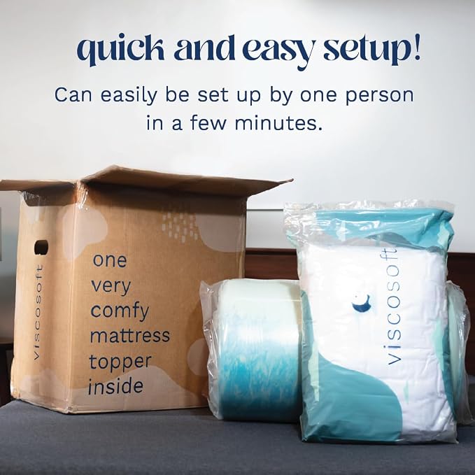ViscoSoft 4 Inch Pillow Top Memory Foam Mattress Topper Short Queen - Image 6