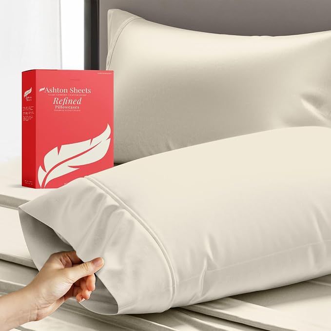 100% Egyptian Cotton King Pillow Case Set of 2 by AshtonSheets