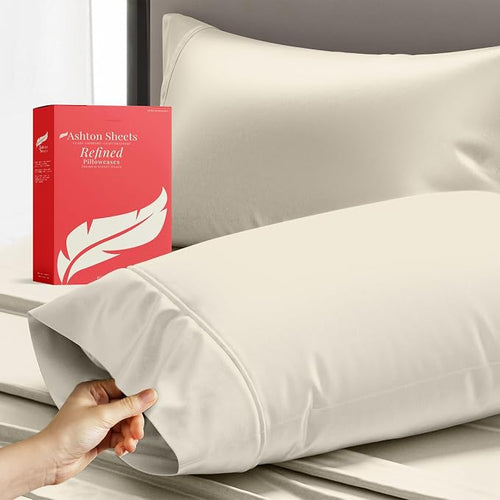100% Egyptian Cotton King Pillow Case Set of 2 by AshtonSheets