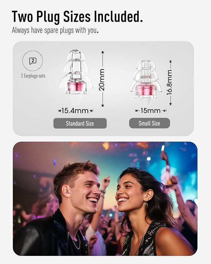 Hearprotek Concert Ear Plugs, 2Pairs Reusable high Fidelity Musician Ear Plugs - Image 6
