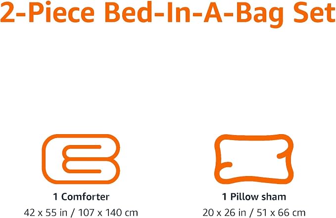 Amazon Basics 2 Piece Microfiber Kid's Comforter and Pillow Sham Set, Bright - Image 3