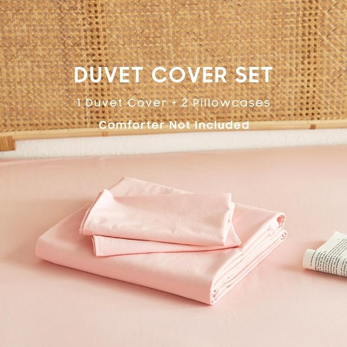 Wake In Cloud - Cotton Duvet Cover Set, Full Size, 100% Washed Cotton, Linen - Image 2