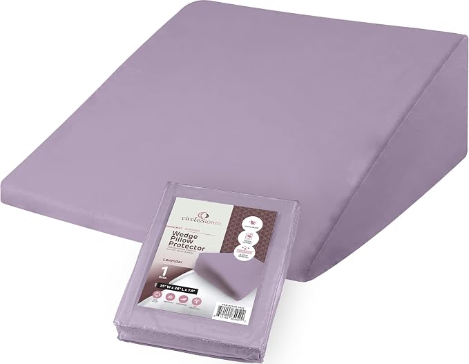 CirclesHome Wedge Pillow Cover 100% Cotton, Zippered Wedge Pillow Case Protector by CirclesHome