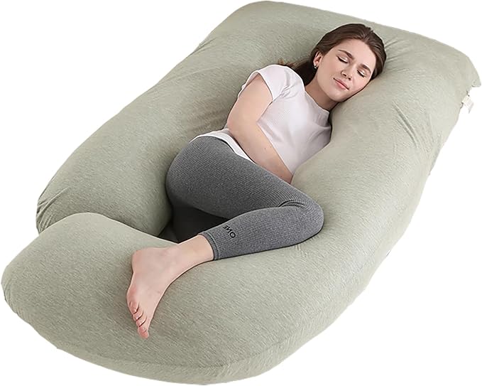 Jcickt Pregnancy Pillow J-Shaped Full Body Pillow, 59 inch Cool Fabric Easy to by Jcickt