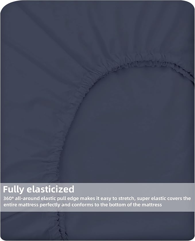 HBHLFZ King Fitted Sheet Only, Soft Breathable Bottom Sheet - Image 5
