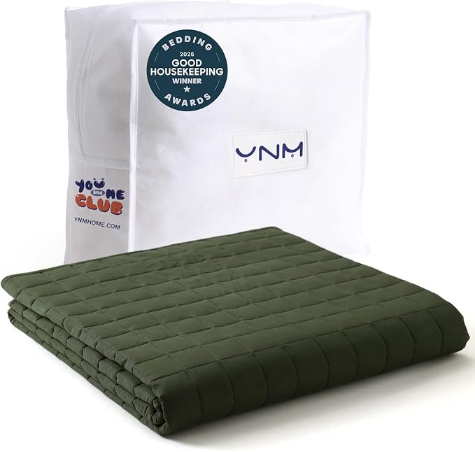 YnM 12lbs Weighted Blanket for Adults, Cotton Heavy Bed Throw Blanket by YNM