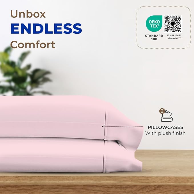 Thread Spread 100% Egyptian Cotton King Size Pillow Cases Set of 2 - Image 3