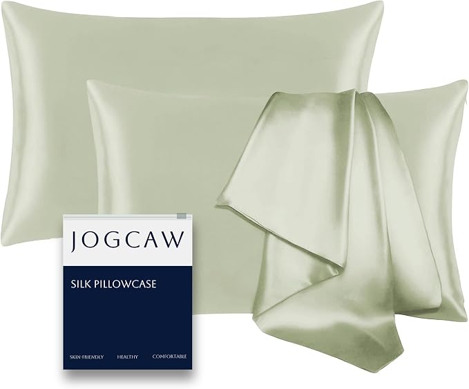 2 Pack 100％ Silk Pillowcase for Hair and Skin, Soft Breathable Cooling Mulberry by Jogcaw