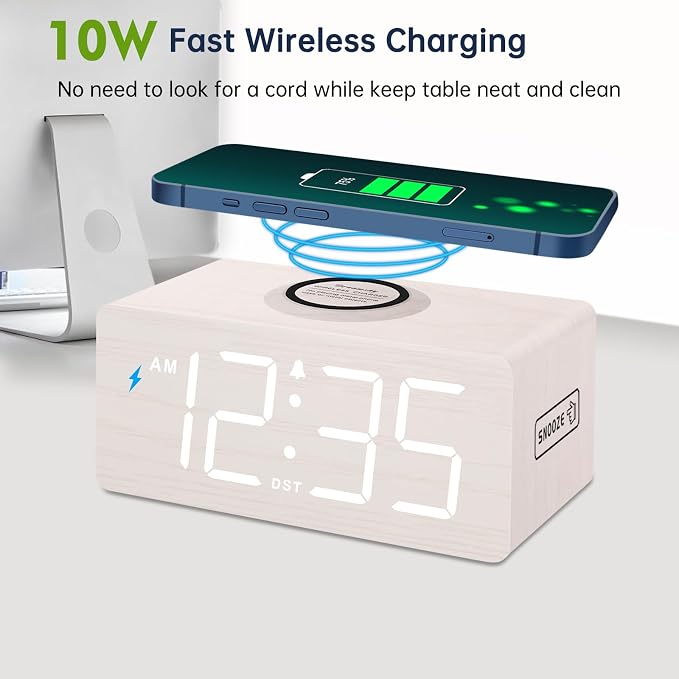 DreamSky Wooden Digital Alarm Clock - Image 2