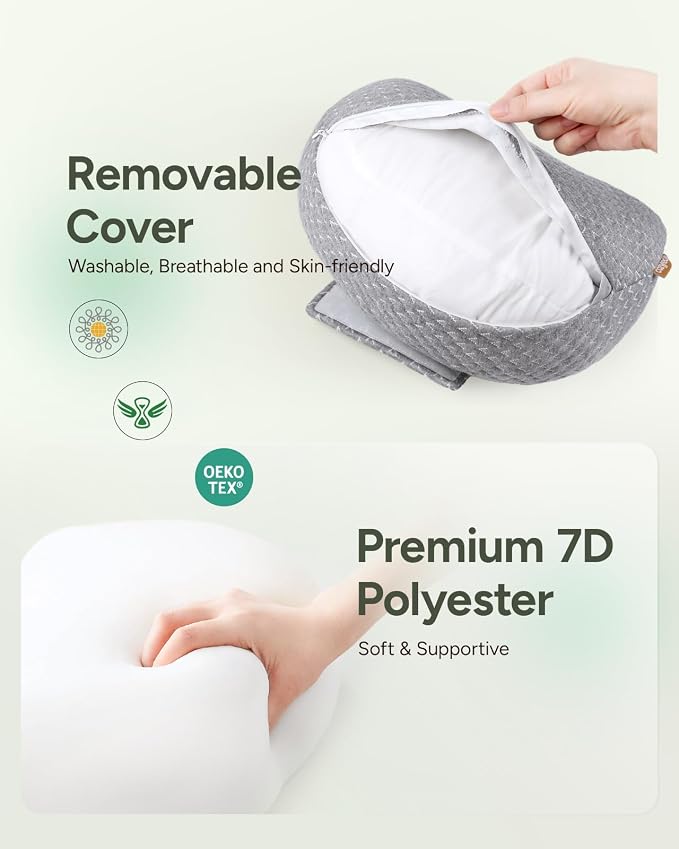 Pregnancy Wedge Pillow for Sleeping, Adjustable Maternity Pillow for Side - Image 4